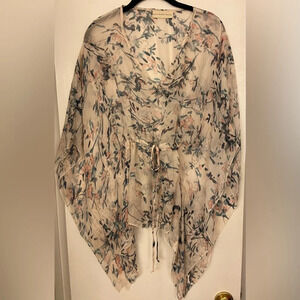 Johnny Was 4Love and Liberty Cecilia Silk Drawstring Tunic Floral Size XS